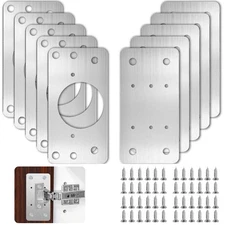 Hinge Repair Plate10PCS Cabinet Hinge Repair Plate with Customized ScrewsStai...