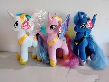 Ty My Little Pony Sparkle Princess Set: LUNA, CADANCE, CELESTIA 9" RARE / NEW