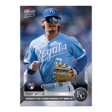 2022 Topps MLB Now #21 BOBBY WITT JR ROOKIE RC DEFENSIVE GEM KC 
