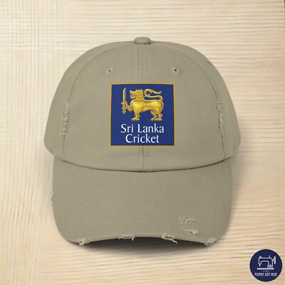 Sri Lanka Cricket Logo Unisex Distressed Cap