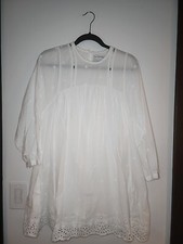 Urban Outfitters Wmn's Beatrice Eyelet White Baby Doll Romper Dress Sz M Beachy