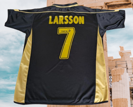 CELTIC FC 2003-2004 PREMIER LEAGUE CHAMPION LARSSON 7 AWAY JERSEY