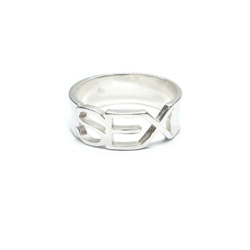 Genuine Sterling Silver Ring Band Sex 8mm Wide Solid Hallmarked 925 Handmade - Picture 1 of 5