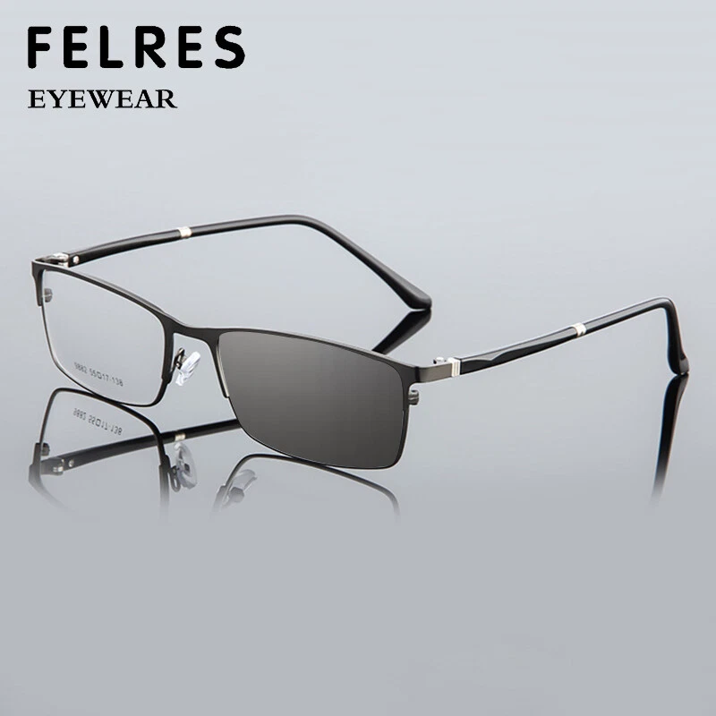 Metall Quadratisch Photochrome Lesebrille Herren Klassisch Mode Outdoor Sonnenbrille - Bild 4 von 4