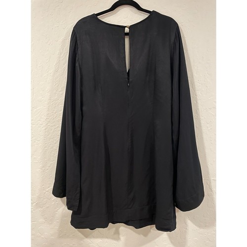 ~ Anthropologie 14 Boho Mini Dress Maeve LBD Flowy Bell Lined Black Sexy Modest - Picture 5 of 15