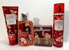 BBW Japanese Cherry Blossom Fragrance Mist Cream Shower Gel & Wallflowers SET