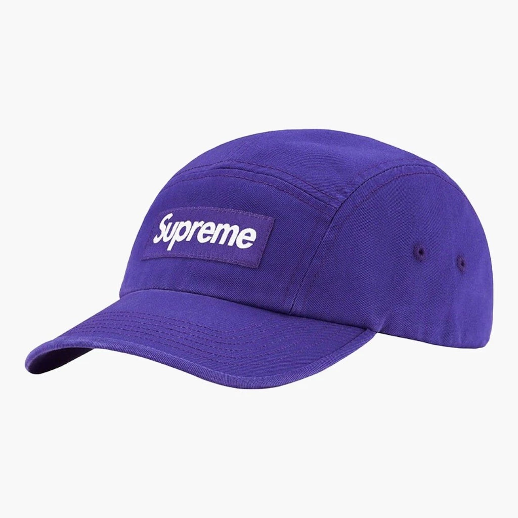 Casquette de camp sergé chinois lavé Supreme violet foncé (Fw21) flambant neuve, Ds