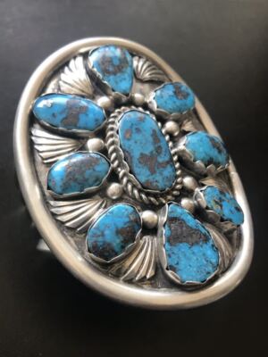 NAVAJO Richard Henry Yazzie 1970's Turquoise Bangle Hopi NAVAJO Richard Henry Yazzie 1970's Turquoise Bangle Hopi