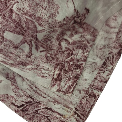 French Cotton Hemmed Fabric Tablecloth Landscape Farm Rustic Birds Nature 68x43 - Picture 6 of 12