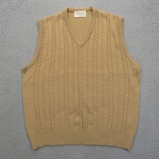 VTG Lord Jeff Sweater Mens Large Orlon Wool Cable Knit Soft 70s Made in USA Vest