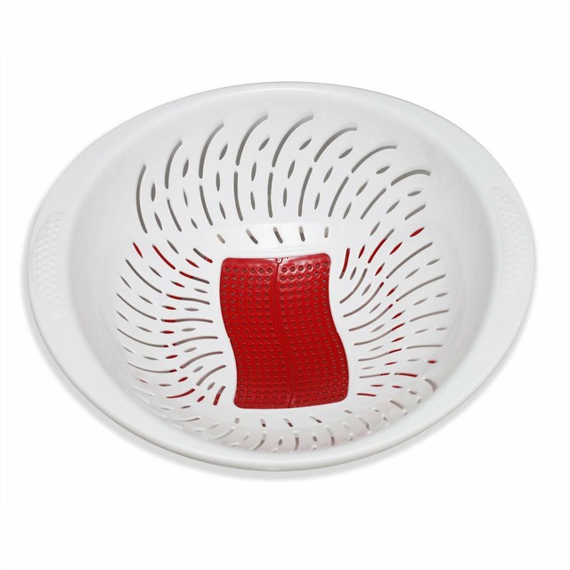 Strainer Colander Large Plastic Bowl Red Plastic Pour Without Spilling