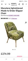 Wayfair Monstera Slipper/Accent Chair Green Leaf
