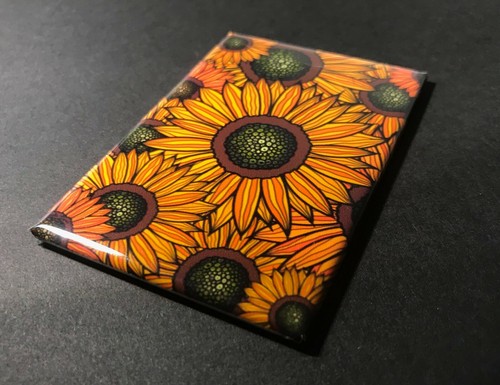 Sunflower Collage Magnet, Handmade Floral Themed Gifts Party Favors & Home Decor - Picture 6 of 8