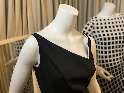 David Meister Blk White Sleeveless Zip Cocktail Dress Open Back Tie Up NWT $260 - Picture 10 of 12
