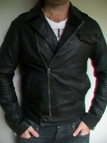 G STAR 'SLEEN CORRECT LEATHER JACKET 