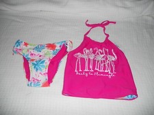 NWT TOMMY BAHAMA GIRLS 2 PC TANKINI SWIM SET SIZE 6x FLORAL READY TO "FLAMINGLE"