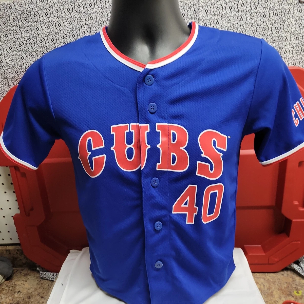 Chicago Cubs Wilson Contreras Majestic Baseball Jersey YOUTH Medium Button  Rare