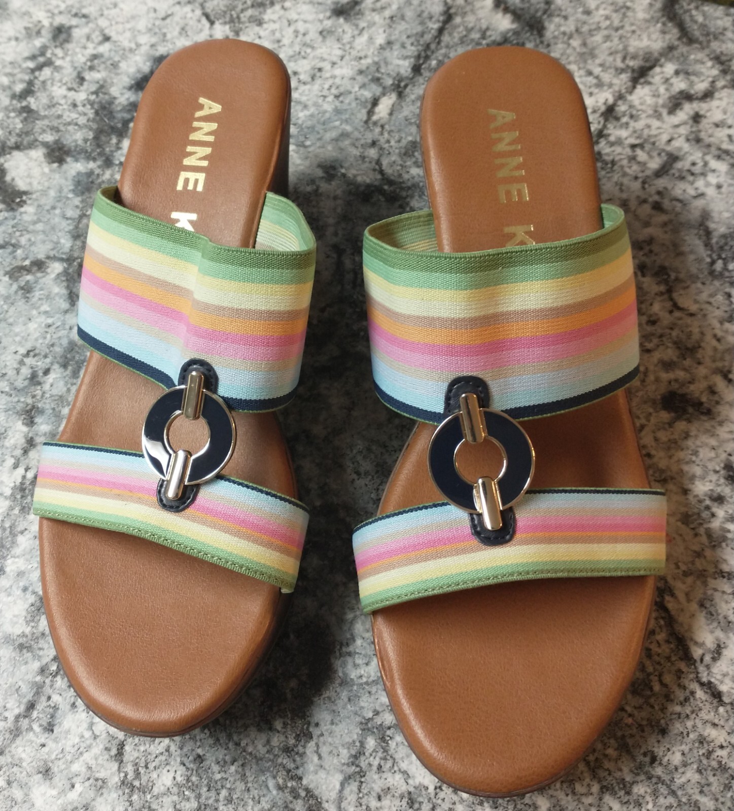 APL Sandali Anne Kline slip on Hayda taglia 7 5 spiaggia shopping casual.