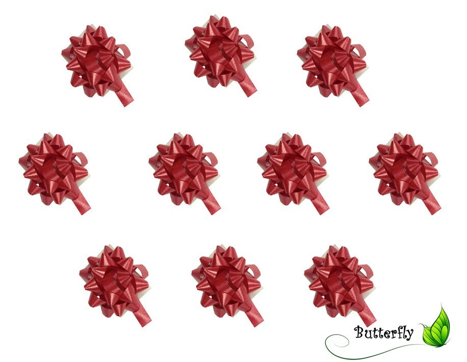 10 Rosetten 4cm selbstklebend Dekoschleifen Geschenk Schleifen Fertigschleifen - Bild 3 von 3