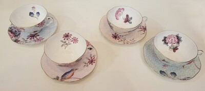 Wedgwood Cuckoo Tea Cup & Saucer Set of 4 , Mix & Match