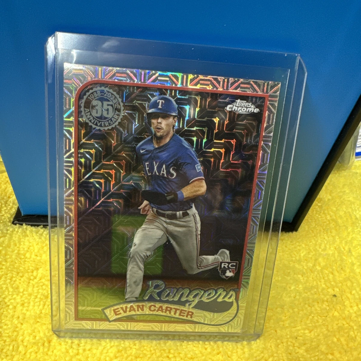 2024 Topps Series 1 #T89C-21 Evan Carter Mojo Refractor RC Texas 