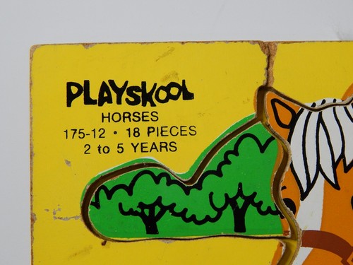 vtg Playskool Horse Wooden 18 Piece Puzzle 175-12 Ages 2-5 Yrs - Picture 4 of 5