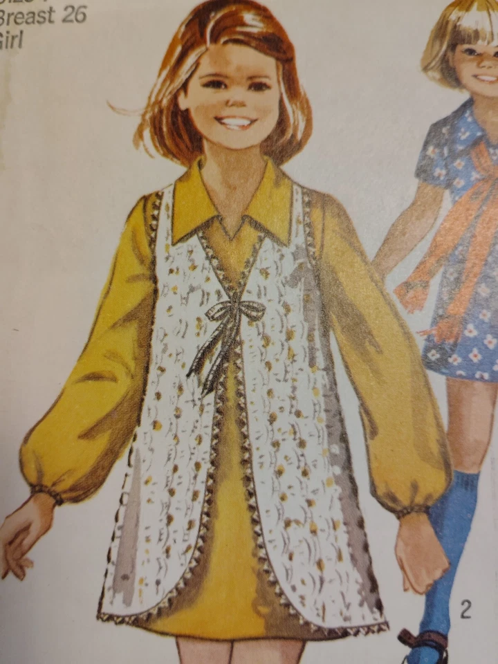 Chaleco plumero vestido tienda 7 simplicidad 8900 patrón de costura corte de colección años 70 corbata corta Foto 3 de 4