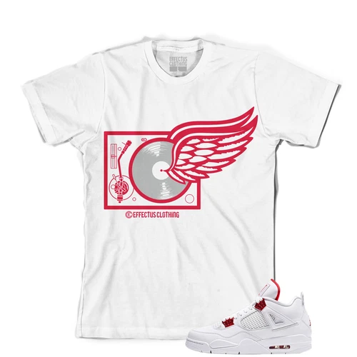 Tee to match Air Jordan Retro 4 Red Metallic. Wings Tee 