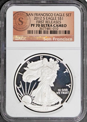 2012-S $1 Silver American Eagle First Release Proof 70 NGC # 3677481-010 + Bonus