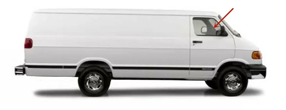 Fits 98-03 Dodge Ram Van Passenger Right Front Door Glass Window 1500/2500/3500  - Image 2 of 4