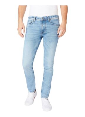 Pepe Jeans Herren Jeans Stanley - Tapered Fit - Blau - Light Used Wiser W28-W40