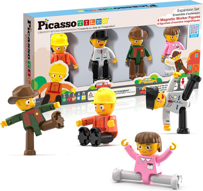 Picassotiles Profession Character Action Figures Toddler Toy Set Pretend Play Ma
