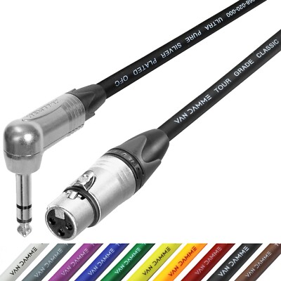 Buchse XLR auf TRS rechter Winkel Buchse 1/4 symmetrisch Neutrik Van Damme Kabel Leitung