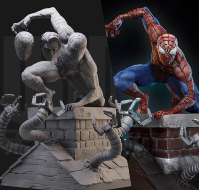 1/24 Resin Fantasy Spider Man Warrior Unassembled Unpainted 4648-2