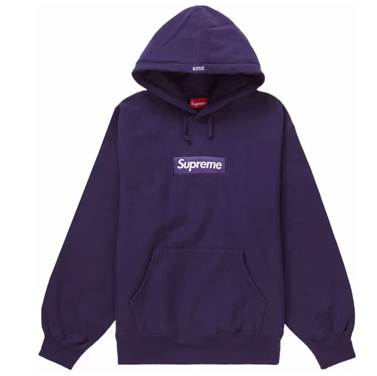 Sweat à capuche logo Supreme Box (FW23) violet foncé   Taille S