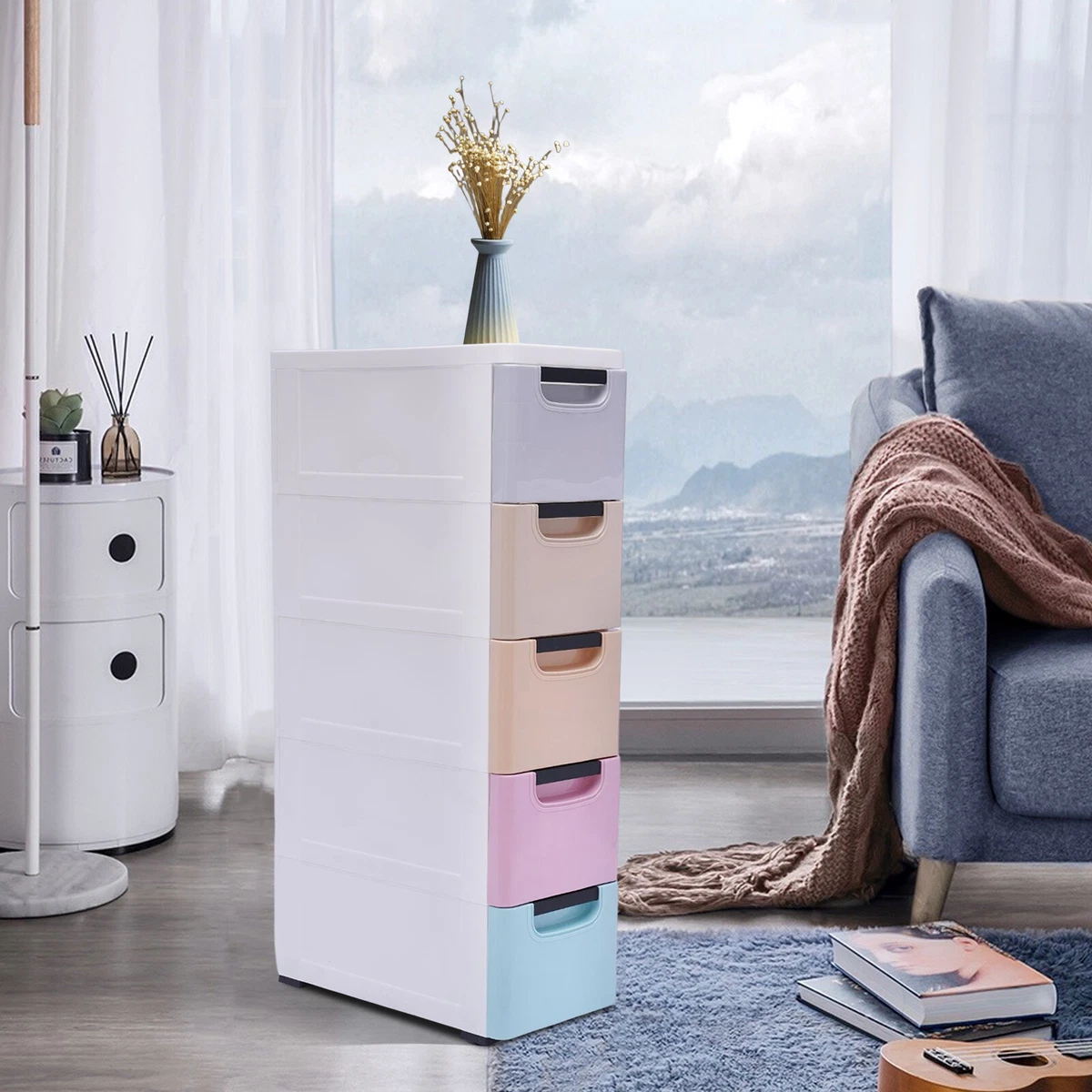 Stackable Clothes Storage Box Heavy Duty Plastic Storage Cabinet w