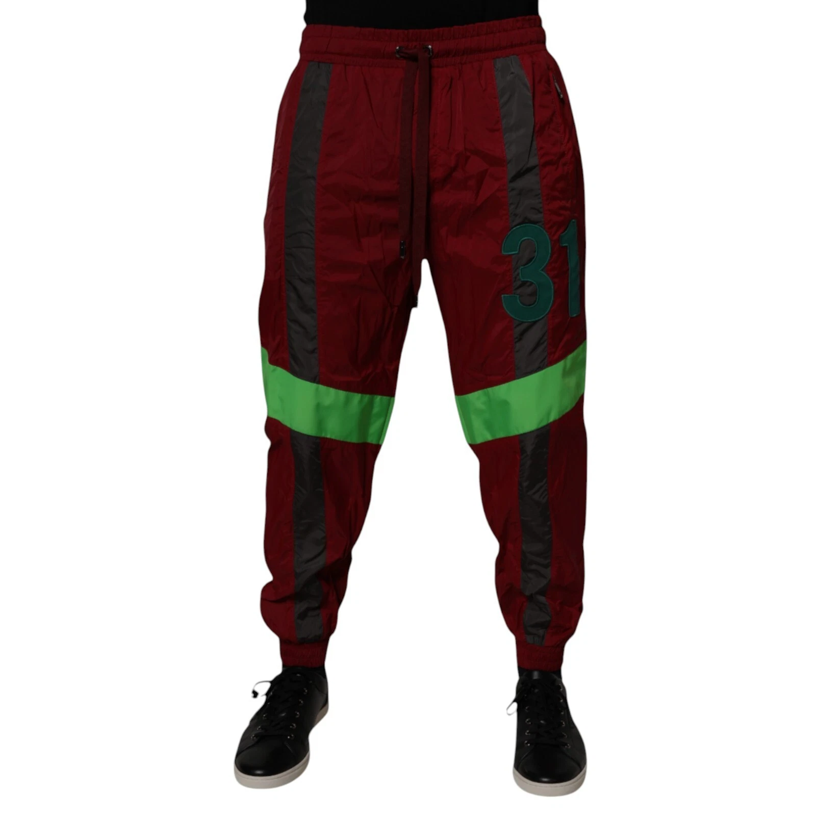 DOLCE & GABBANA Pants Maroon Nylon Men Jogger Sweatpants IT48/W34/M RRP 1500usd