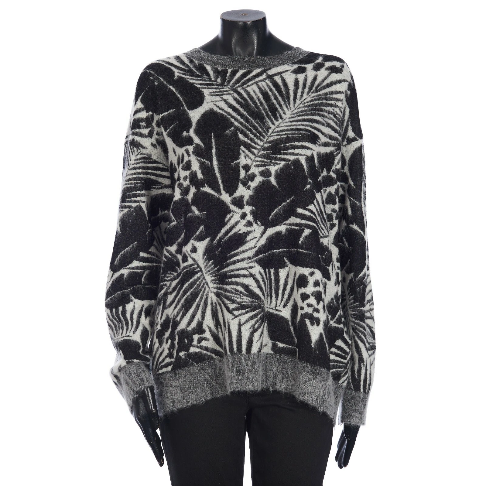 Saint Laurent — SAINT LAURENT 1190$ Crewneck Pullover - Floral Pattern Mohair & Wool Blend