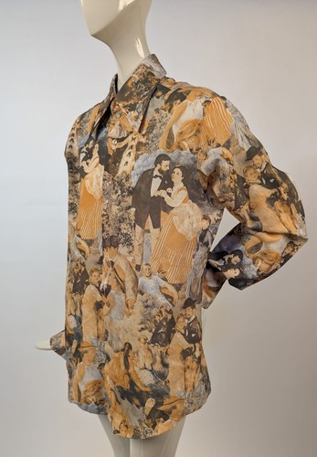 BEAUTIFUL VINTAGE 1970’S ROMANTIC RENOIR PRINT SHIRT - Picture 4 of 7