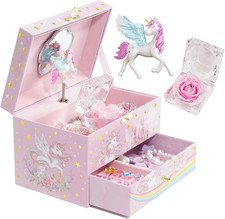 Children's Jewelry Box, Kids Jewelry Organizer with Unicorn for Little Girls, Je