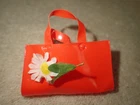 Vintage Barbie Doll Orange Vinyl Tote Bag