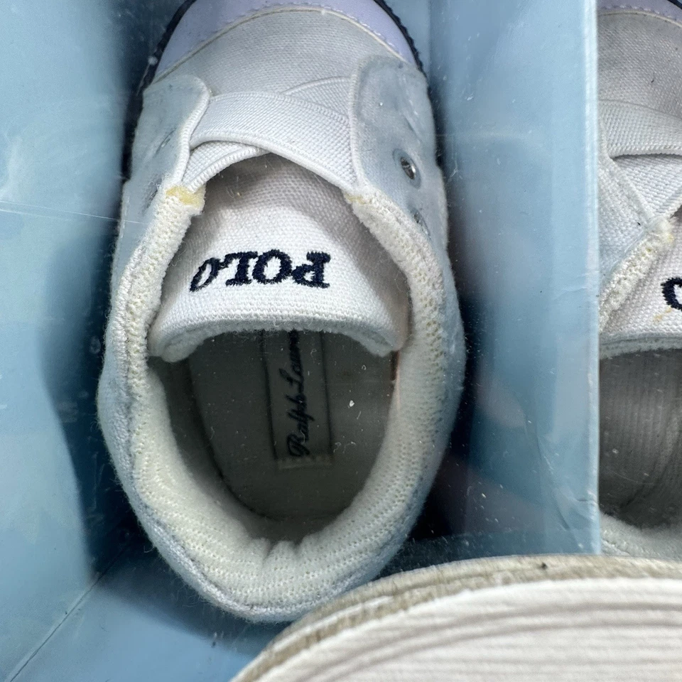Polo Ralph Lauren Infantil Bebé Niño Zapatos Talla 2/6-9 Meses Zapatilla Blanca Foto 4 de 4
