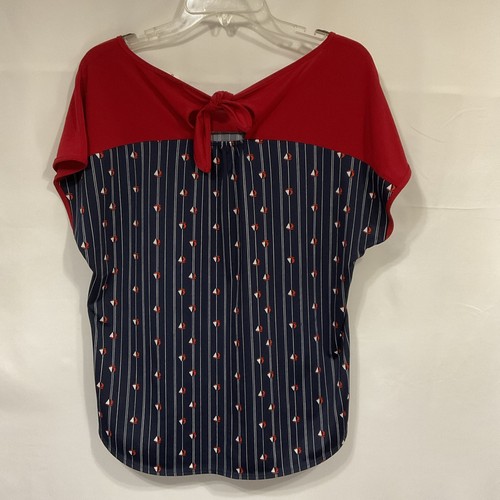 Camicetta pullover senza maniche Ivy Ridge M top cravatta schiena tema barca a vela leggera - Foto 2 di 3