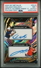 2024 RAINBOW FOIL-RAINBOW 1/1 ETHAN HOLLIDAY/JACKSON HOLLIDAY 1/1 PSA 7 AUTO 9