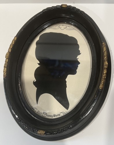 Vintage Walt Disney World Silhouette Portrait Oval Bilderrahmen Schwarz Weiß - Bild 3 von 9