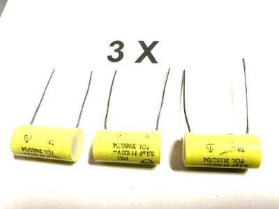 3,3uF, 100V-, 20%, 100°C, Radial, Kondensatoren, MKT, RFT, TGL31680/04, 3 Stück