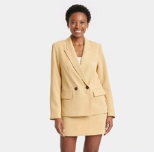 A New Day Women's Signature Crepe Slim Fit Blazer Size L Tan
