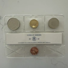 2002 Sveriges Mynt Coins of Sweden 4 Coin Set - Sealed