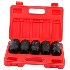 5-Piece 1/2 Inch Drive Deep Impact Axle Hub Socket Set Fit For Most 33mm-38mm