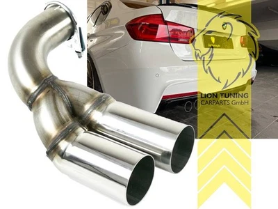 Edelstahl Endrohr Auspuff Blende 2 Rohr Links für BMW F30 F31 F32 F33 F36 70mm D - Bild 1 von 4